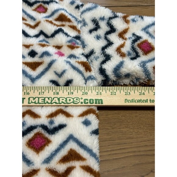 Eddie Bauer 1/4 Zip Fleece Jacket Women Size Medium Aztec Country Preppy Fluffy - Picture 5 of 16